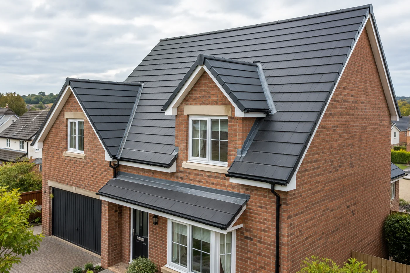 Pitched roof on an ordinary domestic house