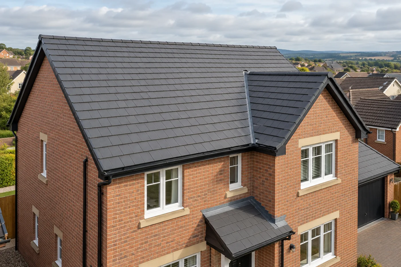 Pitched roof on an ordinary domestic house