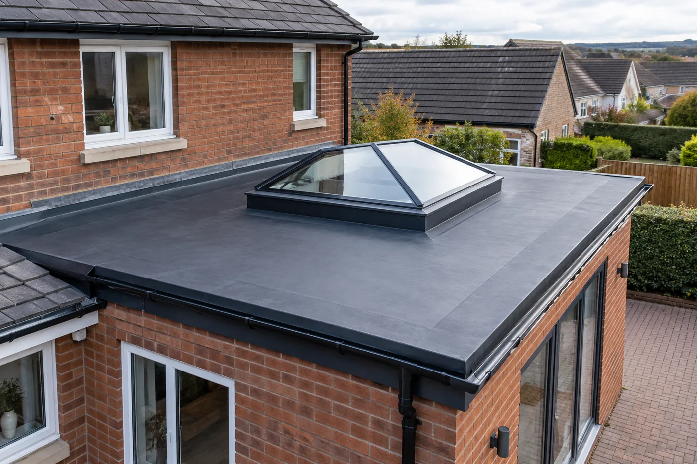 Flat extension roof and rooflight