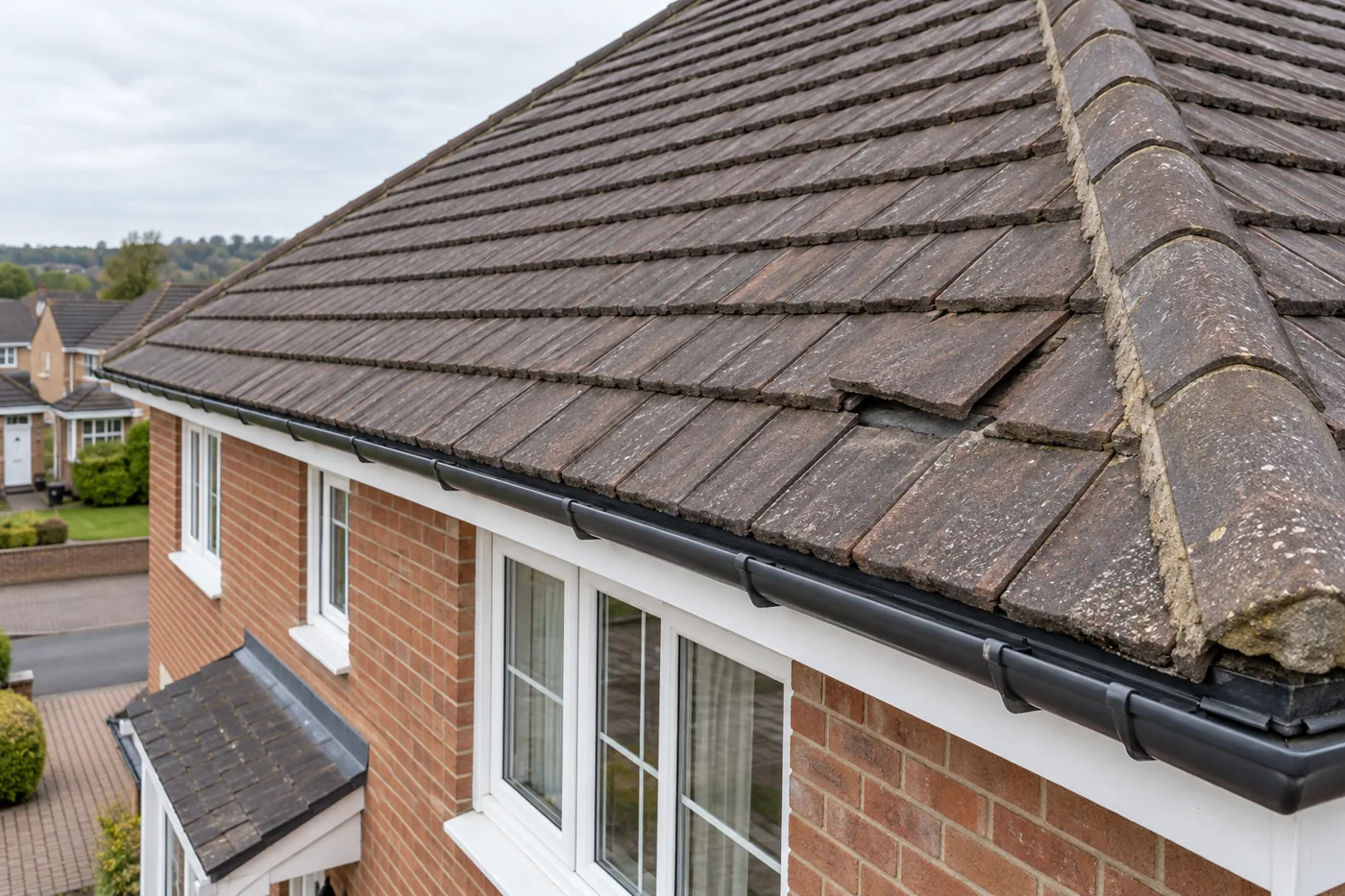 Roof covering repair detail