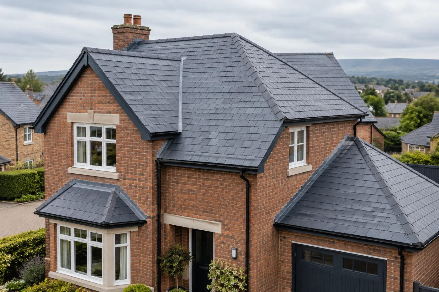 Natural slate pitched roof