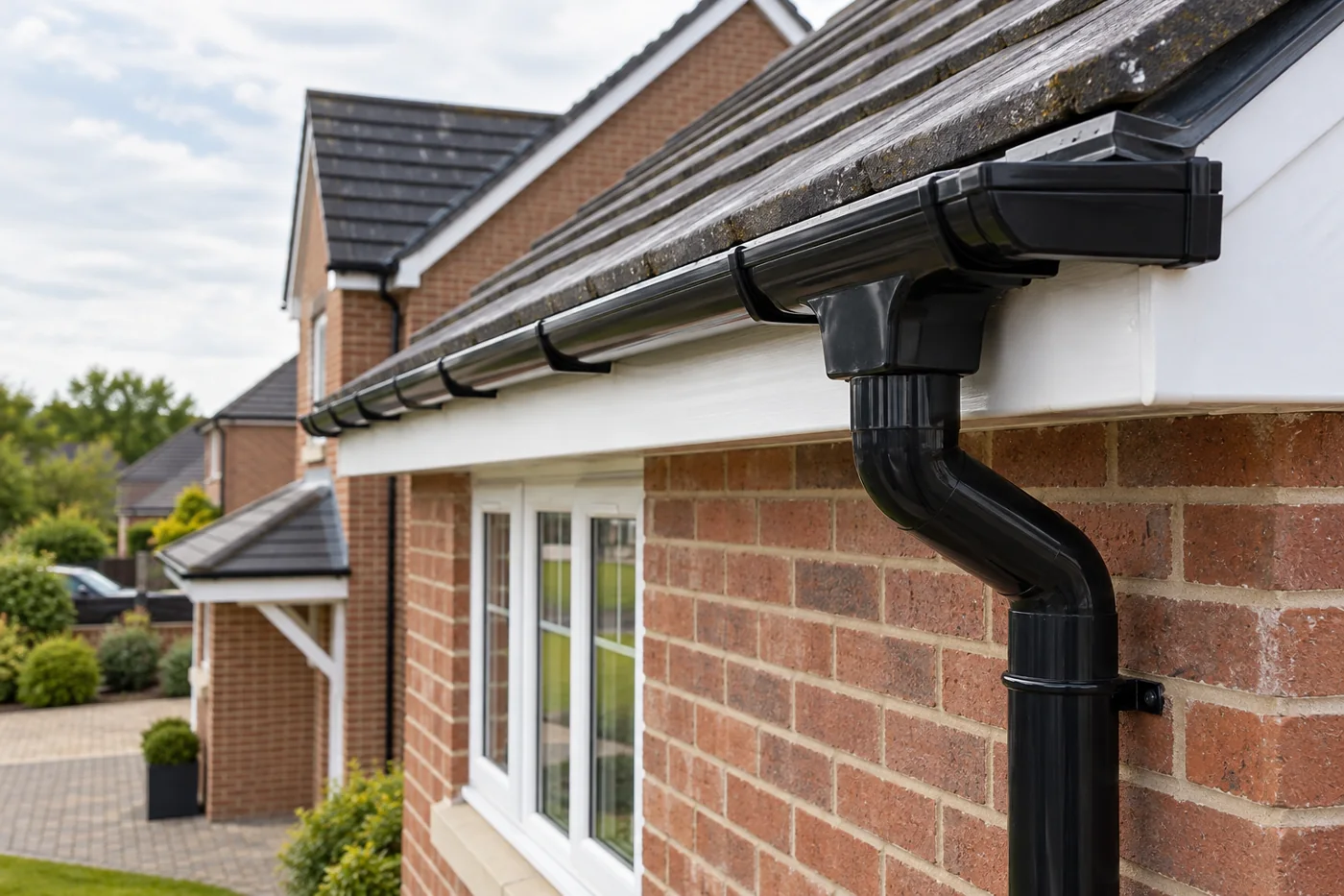 Gutter outlet and downpipe connection
